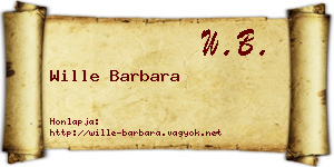 Wille Barbara névjegykártya